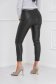 Casual black StarShinerS trousers from ecological leather with tented cut high waisted 2 - StarShinerS.com