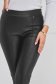 Casual black StarShinerS trousers from ecological leather with tented cut high waisted 5 - StarShinerS.com