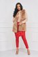 Red Faux Leather Tapered High Waist Pants - StarShinerS 5 - StarShinerS.com