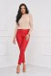 Pantaloni din piele ecologica rosii conici cu talie inalta - StarShinerS 3 - StarShinerS.ro