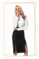 Office midi pencil black skirt from ecological leather high waisted 4 - StarShinerS.com