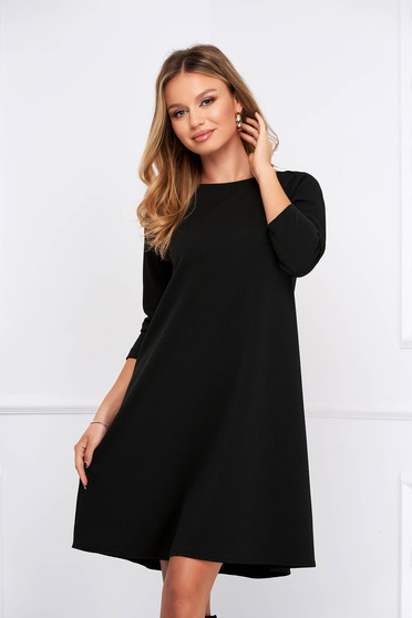 - StarShinerS black dress short cut loose fit from elastic fabric