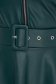 Green daily dress flaring cut ecological leather accessorized with belt 5 - StarShinerS.com