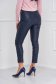 Casual darkblue StarShinerS trousers from ecological leather with tented cut high waisted 2 - StarShinerS.com