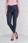 Casual darkblue StarShinerS trousers from ecological leather with tented cut high waisted 1 - StarShinerS.com