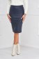 Navy Blue Faux Leather Midi Pencil Skirt with High Waist - StarShinerS 3 - StarShinerS.com