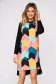 Rochie StarShinerS neagra de zi cu croi larg din material usor elastic cu imprimeu geometric 1 - StarShinerS.ro