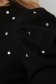 Bluza dama din tricot reiat neagra mulata cu umeri cu volum si pietre strass - SunShine 6 - StarShinerS.ro