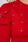 Bluza dama din tricot reiat rosie mulata cu umeri cu volum si pietre strass - SunShine 6 - StarShinerS.ro