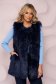 Darkblue gilet from ecological fur with inside lining with straight cut 1 - StarShinerS.com
