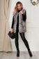 Grey gilet from ecological fur with inside lining with straight cut 1 - StarShinerS.com