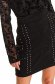 Fusta Top Secret neagra scurta cu talie inalta din material catifelat cu aplicatii cu tinte 4 - StarShinerS.ro