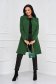 Cloche with inside lining accessorized with tied waistband elegant with bow green overcoat 4 - StarShinerS.com