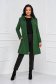 Cloche with inside lining accessorized with tied waistband elegant with bow green overcoat 3 - StarShinerS.com