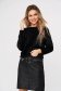 Pulover SunShine negru casual din material pufos tricotat cu croi larg 1 - StarShinerS.ro