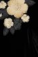 Rochie StarShinerS neagra eleganta scurta din catifea cu insertii de broderie florala 4 - StarShinerS.ro