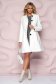 White elegant coat from non elastic fabric with inside lining cloche short cut with padded shoulders 4 - StarShinerS.com