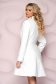 White elegant coat from non elastic fabric with inside lining cloche short cut with padded shoulders 2 - StarShinerS.com
