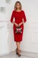 Red Crepe Pencil Dress with Open Back - StarShinerS 3 - StarShinerS.com