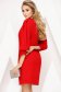 Rochie Fofy rosie scurta eleganta cu un croi drept din material subtire accesorizata cu brosa 2 - StarShinerS.ro