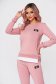 Trening dama SunShine roz din 2 piese cu pantalon din bumbac usor elastic cu croi larg si slit lateral 1 - StarShinerS.ro