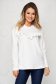 Sporty loose fit StarShinerS white women`s blouse with lace details 1 - StarShinerS.com