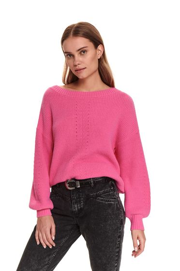 Casual jumpers, Pink sweater casual knitted flared - StarShinerS.com