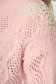 Pulover SunShine roz deschis lung tricotat cu croi larg si aplicatii cu perle 4 - StarShinerS.ro