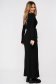 Rochie din tricot reiat neagra cu decolteu petrecut accesorizata cu cordon - SunShine 2 - StarShinerS.ro