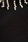 Rochie SunShine neagra casual din material reiat tricotata cu aplicatii cu perle in clos 4 - StarShinerS.ro