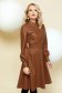 Dress cloche brown from ecological leather accessorized with belt with buttons 2 - StarShinerS.com