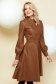 Dress cloche brown from ecological leather accessorized with belt with buttons 1 - StarShinerS.com