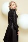 Dress cloche black from ecological leather accessorized with belt with buttons 3 - StarShinerS.com