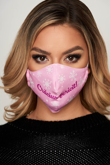 Masca textila pentru femei StarShinerS roz deschis