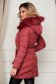 Geaca SunShine corai midi din fas accesorizata cu blana ecologica 3 - StarShinerS.ro
