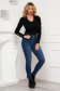 Black women`s blouse tented high shoulders from striped fabric with button accessories 3 - StarShinerS.com