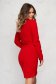 Rochie rosie scurta de party tip creion din material incretit in laterale 3 - StarShinerS.ro