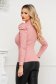 Tented cotton from striped fabric with turtle neck high shoulders lightpink women`s blouse 2 - StarShinerS.com