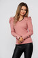 Lightpink women`s blouse tented cotton high shoulders with lace details 1 - StarShinerS.com