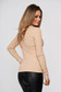 Bluza dama din tricot reiat crem mulata cu guler inalt si insertii din pietre strass - SunShine 2 - StarShinerS.ro