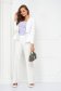 Ivory Flared Long Trousers made from Slightly Elastic Fabric with High Waist - StarShinerS 1 - StarShinerS.com
