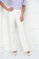 Ivory Flared Long Trousers made from Slightly Elastic Fabric with High Waist - StarShinerS 3 - StarShinerS.com