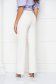 Ivory Flared Long Trousers made from Slightly Elastic Fabric with High Waist - StarShinerS 4 - StarShinerS.com