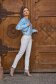 Ivory trousers high waisted conical long slightly elastic fabric - StarShinerS 1 - StarShinerS.com