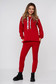 Red sport 2 pieces cotton with pockets slightly elastic fabric with undetachable hood 1 - StarShinerS.com