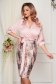 Pencil StarShinerS pink thin fabric midi dress with sequin embellished details 5 - StarShinerS.com