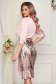 Pencil StarShinerS pink thin fabric midi dress with sequin embellished details 6 - StarShinerS.com