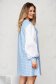 Rochie SunShine albastru-deschis din material elastic cu croi larg si imprimeu picior de cocos 3 - StarShinerS.ro