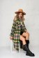 Trench verde casual din material pufos in carouri cu un croi drept 1 - StarShinerS.ro