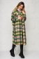 Trench verde casual din material pufos in carouri cu un croi drept 3 - StarShinerS.ro